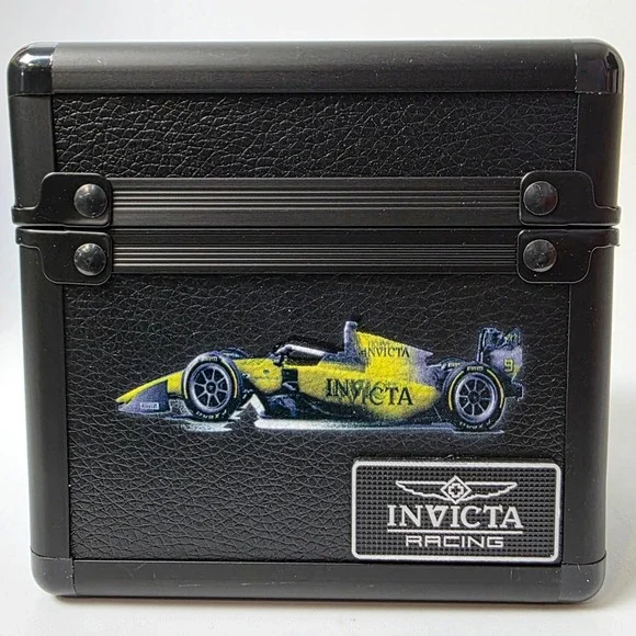 Authentic Invicta Racing 1-Slot Aluminum Watch Box, Black (IPM645-BLK) #1223
