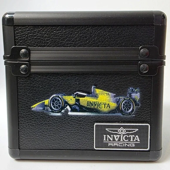 Invicta Racing Single Watch Collector Box Case Black Yellow F1 Race Car Graphic