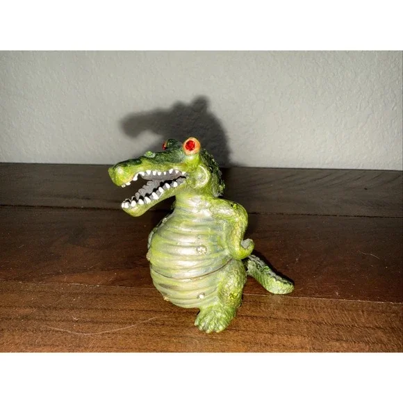Alligator Gator Trinket Box~Crystals~Metal~Adorable~Collectible~GO GATORS!