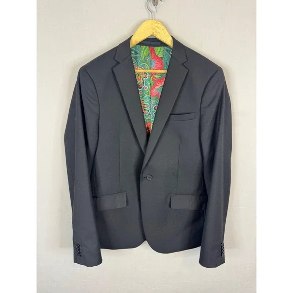 Scotch & Soda Amsterdam Couture Mens Black Blazer Floral Lining Size Men 40
