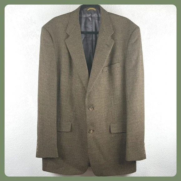 Vintage Hart‎ Schaffner Marx Nordstrom Mens Blazer Sport Coat Jacket Houndstooth