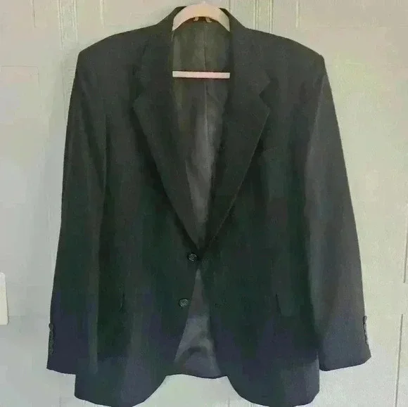 Sterling and Hunt Luxe Dark Navy Pinstripe 100% Wool Blazer Sz 42R EUC