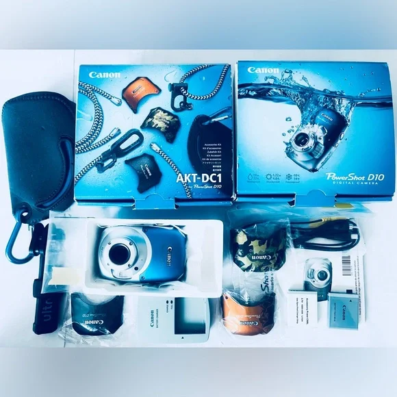 Canon Blue Underwater Photography Camera Near Mint Tested Working Conditions