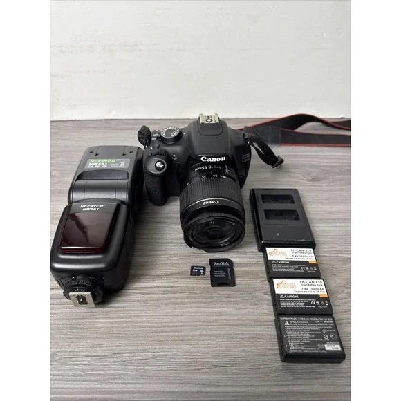 Canon EOS 1200D 18MP Digital SLR Camera EF-S 18-55mm‎ III lens, 32gb Sd Card