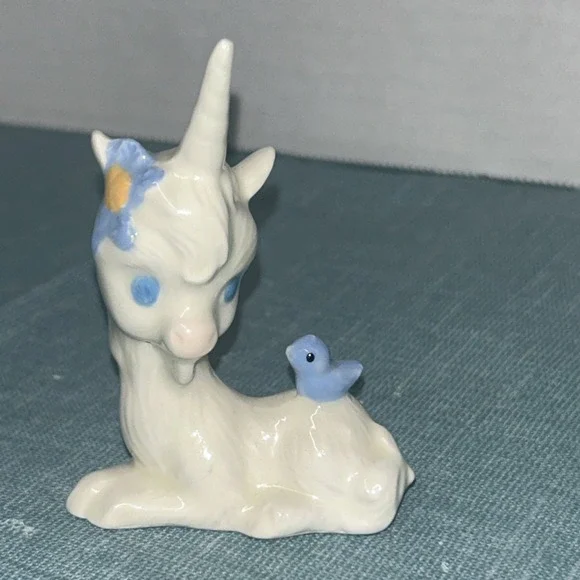 Vintage Porcelain Unicorn Figurine - Bird - 3 1/2