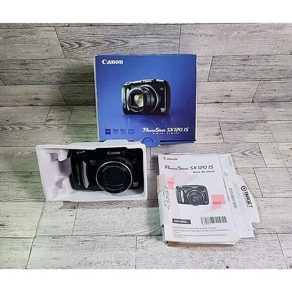 CANON PowerShot SX120 IS Compact Digital Camera 10MP 10x Zoom w/ Original Box