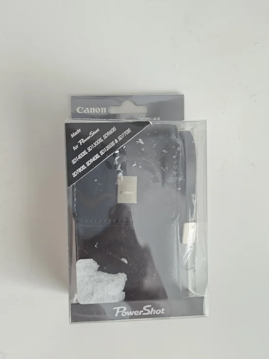 NIB Canon Deluxe Black Leather Camera Case PSC-55 with Wrist Strap