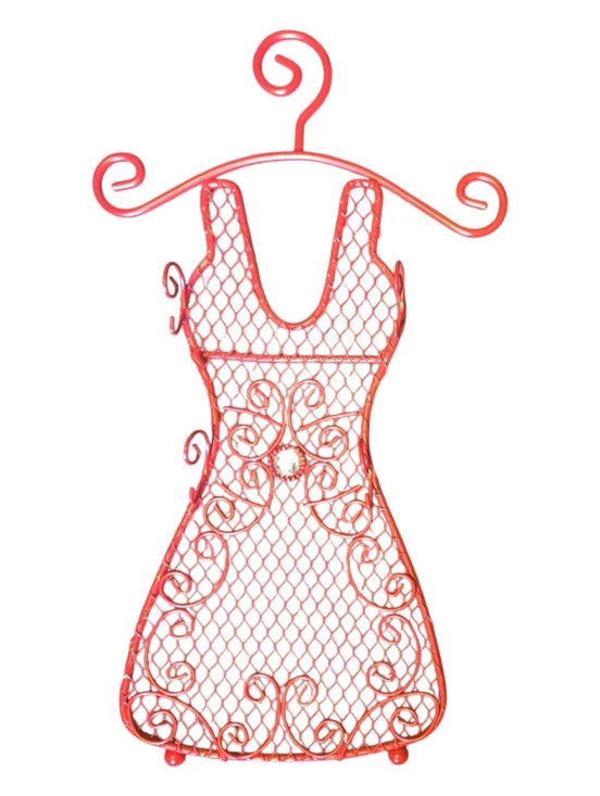 Red Decorative Dress Shaped Jewelry Stand