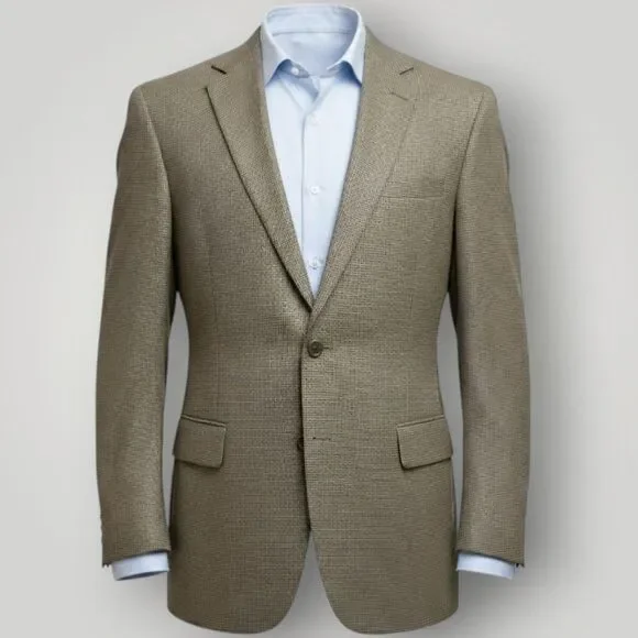 JOS A BANK Tailored fit Mens Blazer Sport Coat 2-Button Suit Jacket 44L Tan Wool