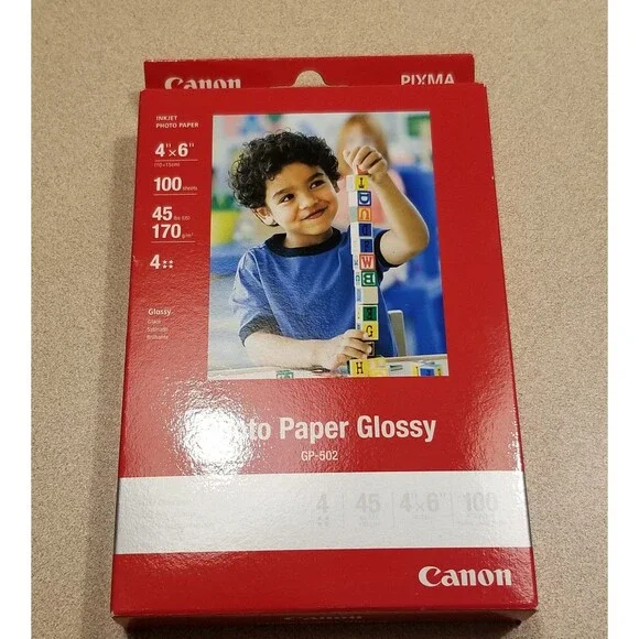 Canon gp-502 glossy photo paper 4x6 100ct new sealed