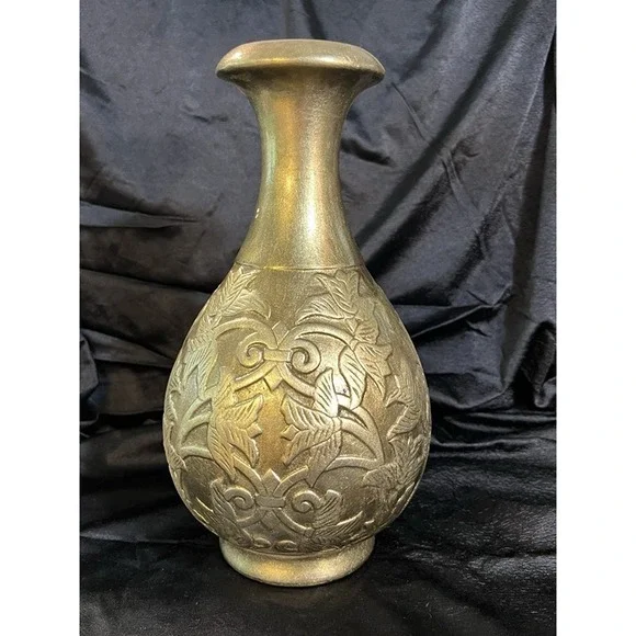 FORMALITIES BY‎ BRAUMS 13 x 7 GOLD TONE VASE (2187)