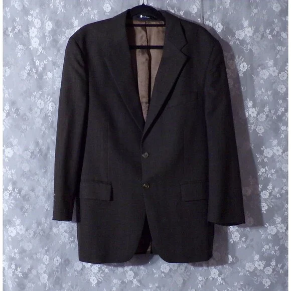 Vintage 90s Sportcoat 1990s Marshall Fields Hudsons Brown Wool Size 42R