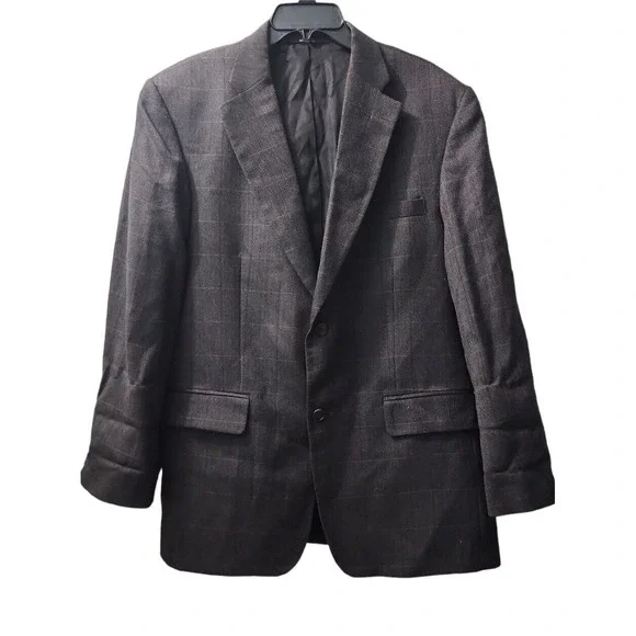 Haggar Collections Plaid Blazer Sport Coat Two‎ Button Jacket