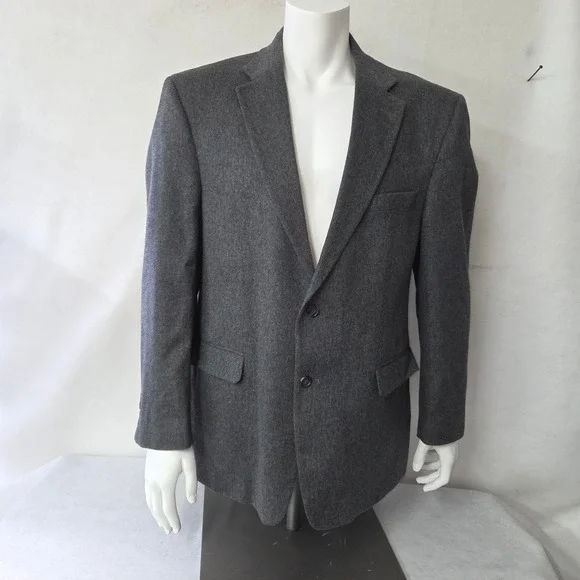 Jos A Bank Mens‎ Gray Wool Cashmere Blazer Sport Coat Jacket Size 44R