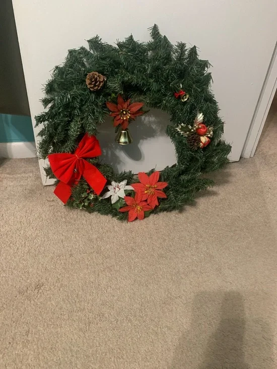 Classic Green Holiday Wreath with Red Accents