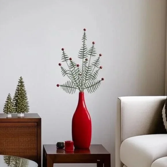 Glittered Whimsy Mini Tree Spray Stem Holiday Arrangement Decoration 25 inches