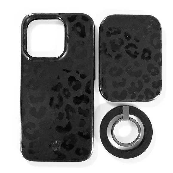 Velvet Caviar Black Leopard MagSafe 15 Pro iPhone Case Bundle