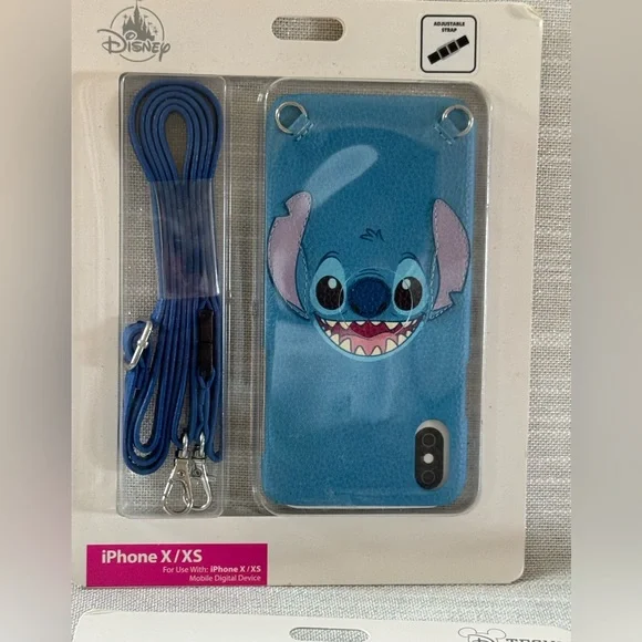 Disney Stitch iPhone X / XS Case with adjustable crossbody strap NIP