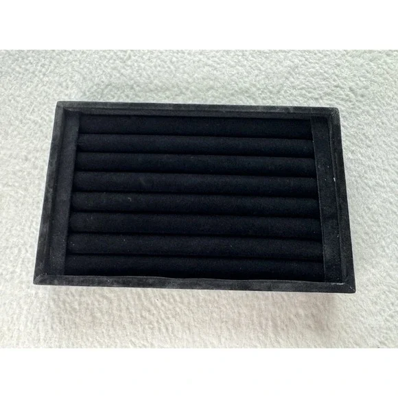 Black Velvet Jewelry Display Tray Ring Organizer Showcase 11x7