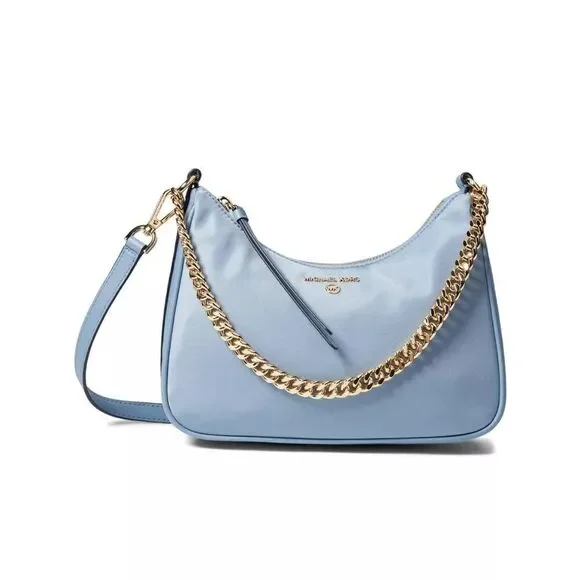 Michael Kors Jet Set Charm Medium Nylon Gabardine Crossbody Bag Chambray