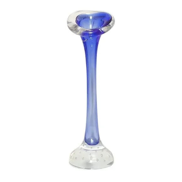 Bo Borgstrom Aseda Glasbruk Bullicante Cobalt Blue Jack In The Pulpit Vase FLAW