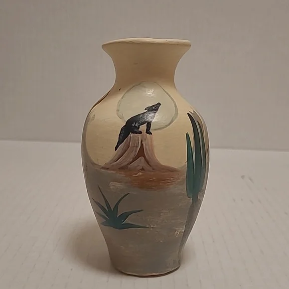 Vintage Signed Mexican Pottery Vase