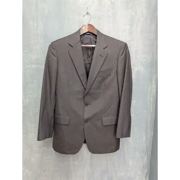 Brooks Brothers 1818 Madison 39R Windowpane Wool Blazer Gray Suit Jacket USA