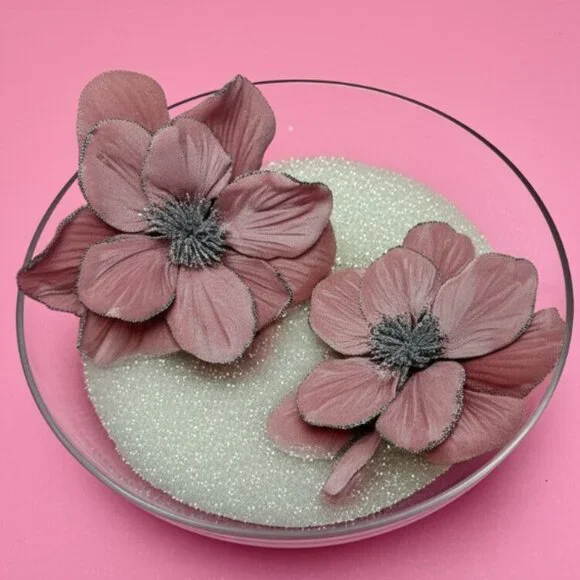 Royal Magnolia with Glitter Center 24 inch Winter Spray Picks Floral Decoration