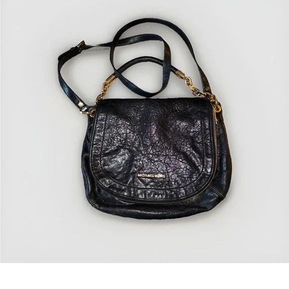 Michael Kors Shiny Black Crossbody Bag