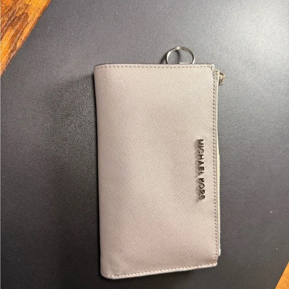 Michael Kors Light Gray Zip Wallet