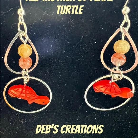 Red Turtle Earrings