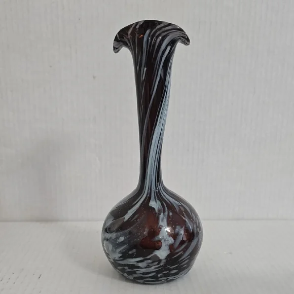 Hand Blown Swirled Glass Vase