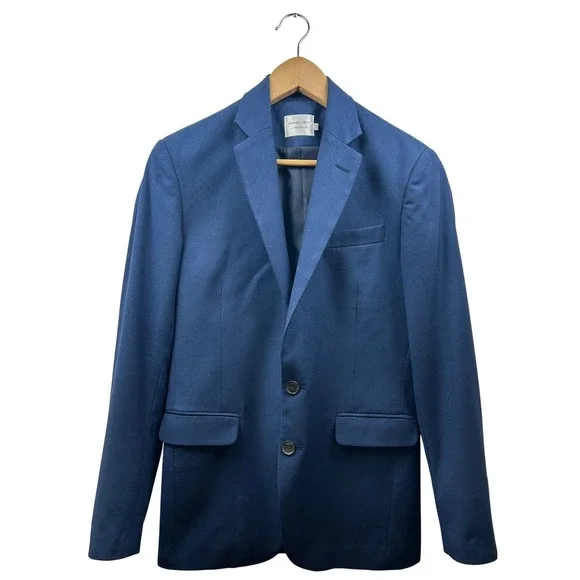Shades of‎ Grey Micah Cohen Blazer Men's Small Navy Wool Blend Tailored Modern