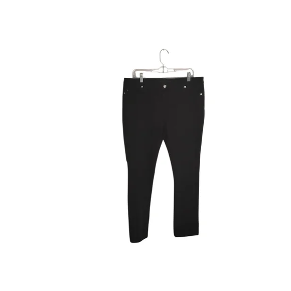 Michael Kors Women's 14 Black Stretch Straight Leg Mid-rise Jean