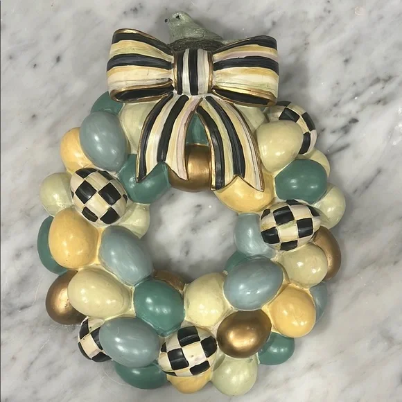 Colorful Egg Wreath with Bow