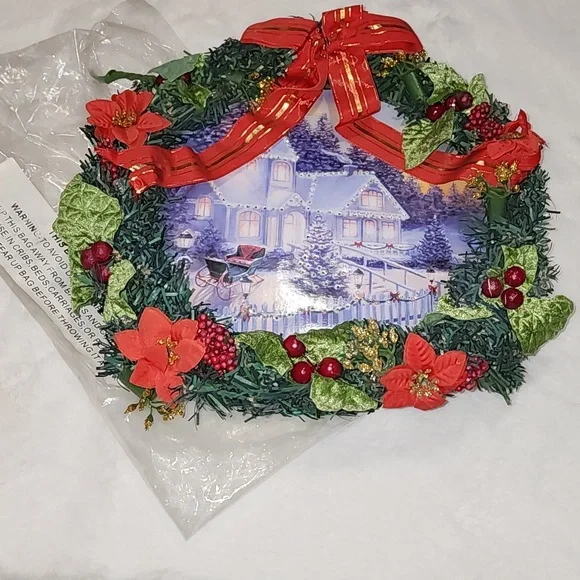 VINTAGE CHRISTMAS BATTERY OPERATED WREATH