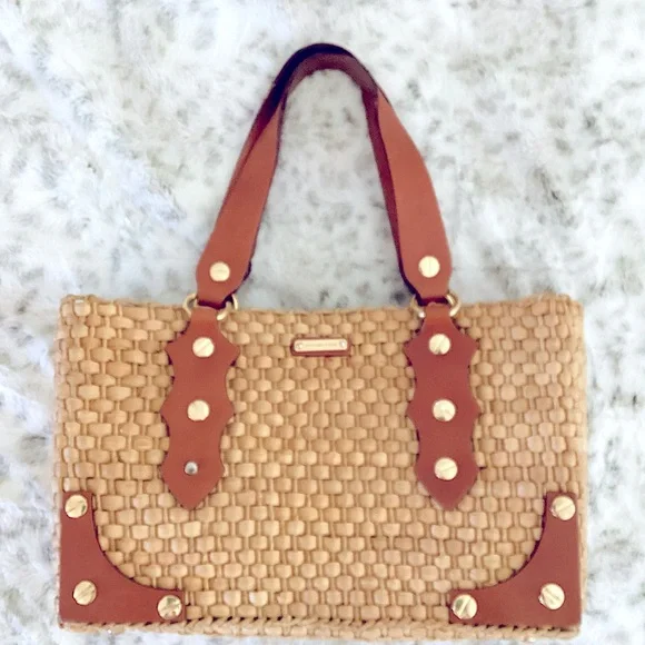 MICHAEL KORS Woven Rafia Satchel