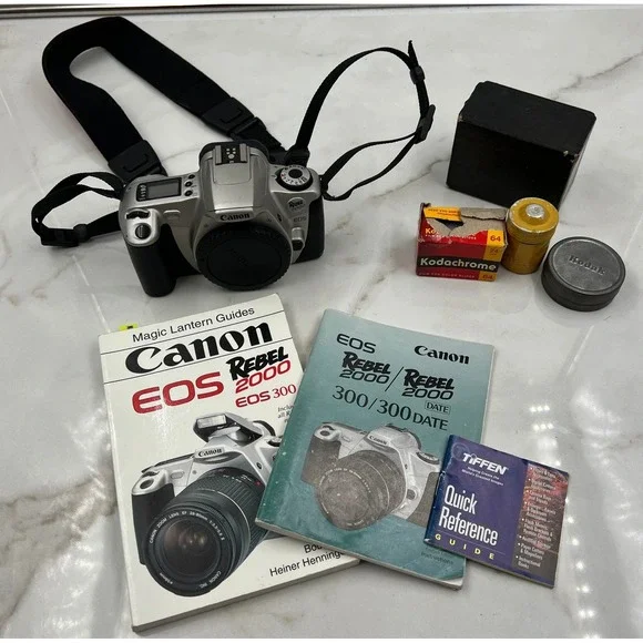 Canon EOS Rebel 2000 35mm SLR Film Camera Bundle with Kodak Film and Guides