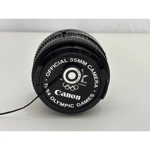 Canon FD 50mm f/1.8 Prime Lens Olympic Games Official Cap Black Vintage 1984