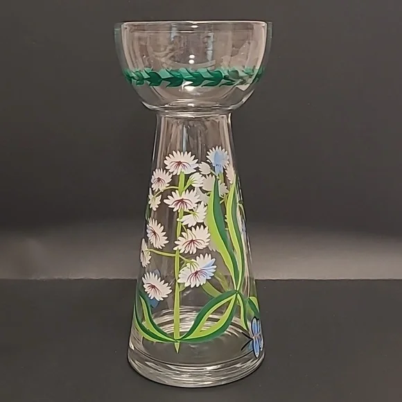Handpainted Floral Vase with Butterflies