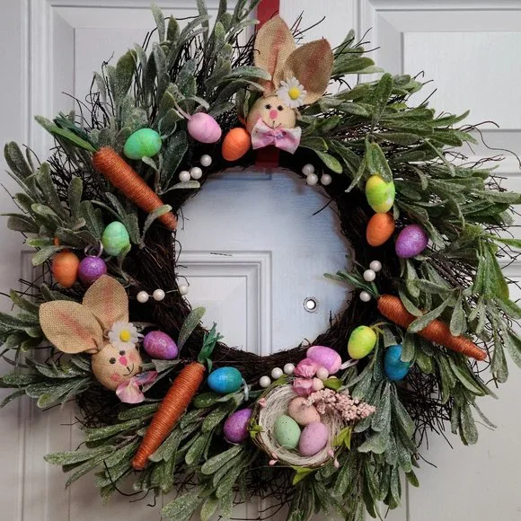 Seasonal Wreaths - EASTER, Fall, Christmas, Winter, Hannukah, White puff: Pick 1