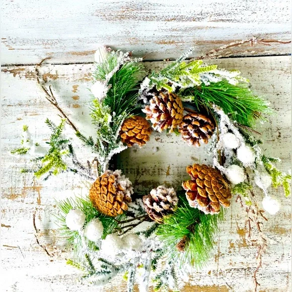 *Flocked Berry Pine Wreath