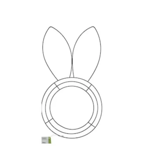 COPY - Floral Garden Bunny Shaped Metal Wreath Forms, 17.375x9.5-in with Ties f…