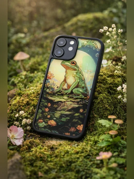 iPhone 14 Frog Aesthetic Phone Case Nature Floral Cute Protective Cover NWT