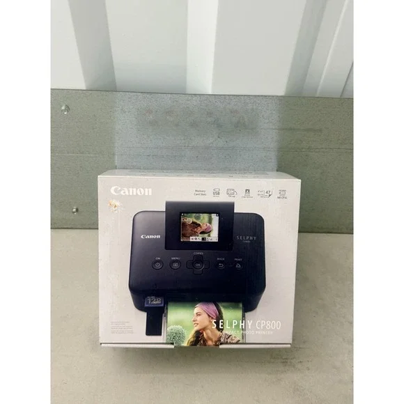 Canon SELPHY CP800 Compact Photo Printer Black NEW Open Box Complete Kit Bundle
