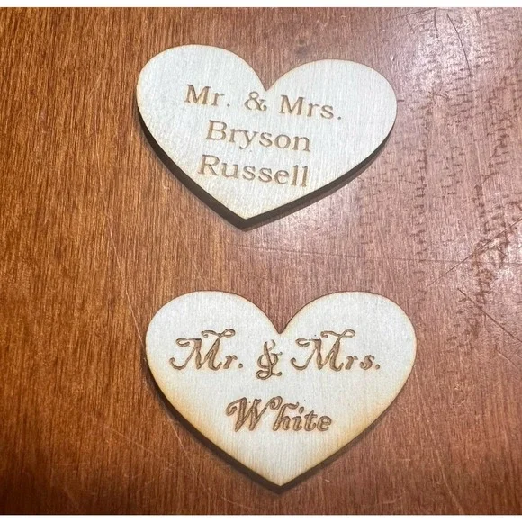 Customized wooden hearts wedding valentines b-day boards guest/scrapbooks 1/8