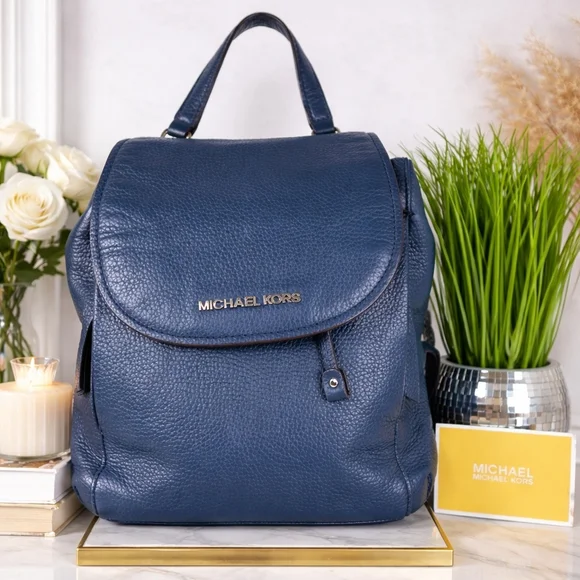 Michael Kors Bag‎ Navy Blue Leather Backpack