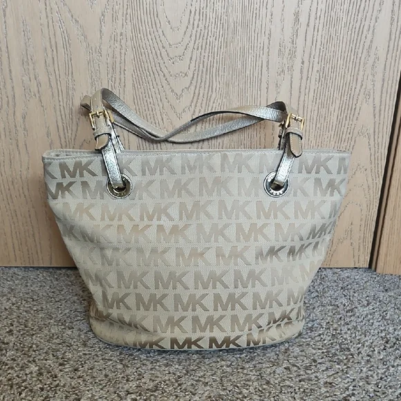Michael Kors Beige Monogram Tote Bag