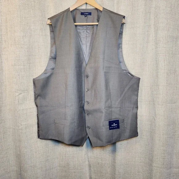 Gioberti Formal Suit Vest Men's XXL Gray Adjustable Strap Real‎ Pockets VS-95
