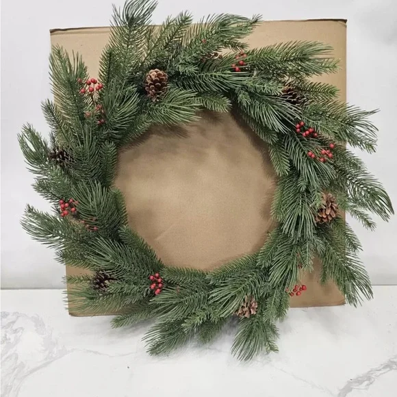 New! Hearth & Hand Magnolia Artificial 32” Faux Wreath Pine & Berry